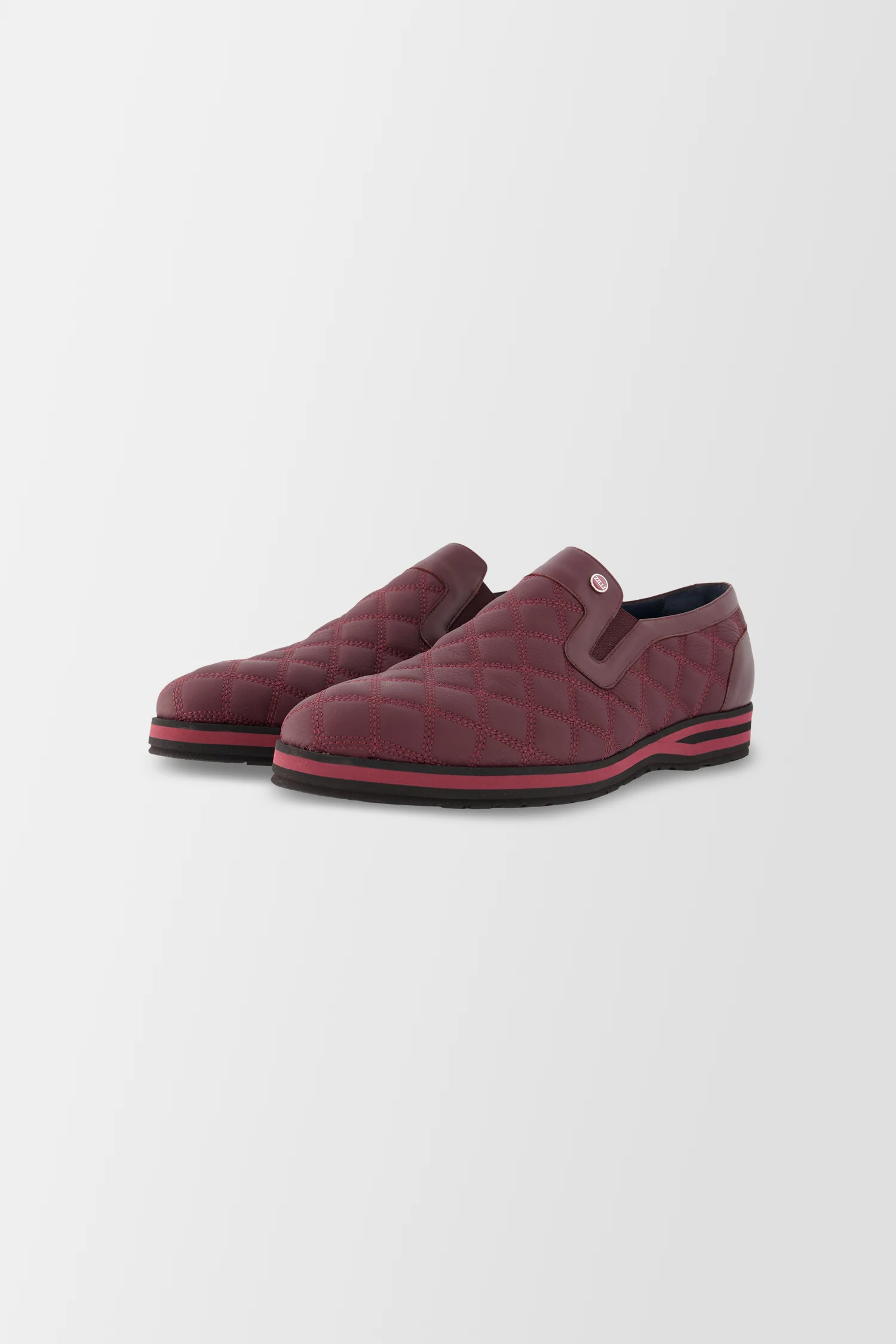 Zilli Chianti/Bordeaux Boston Matelasse Slip-Ons - Image 4