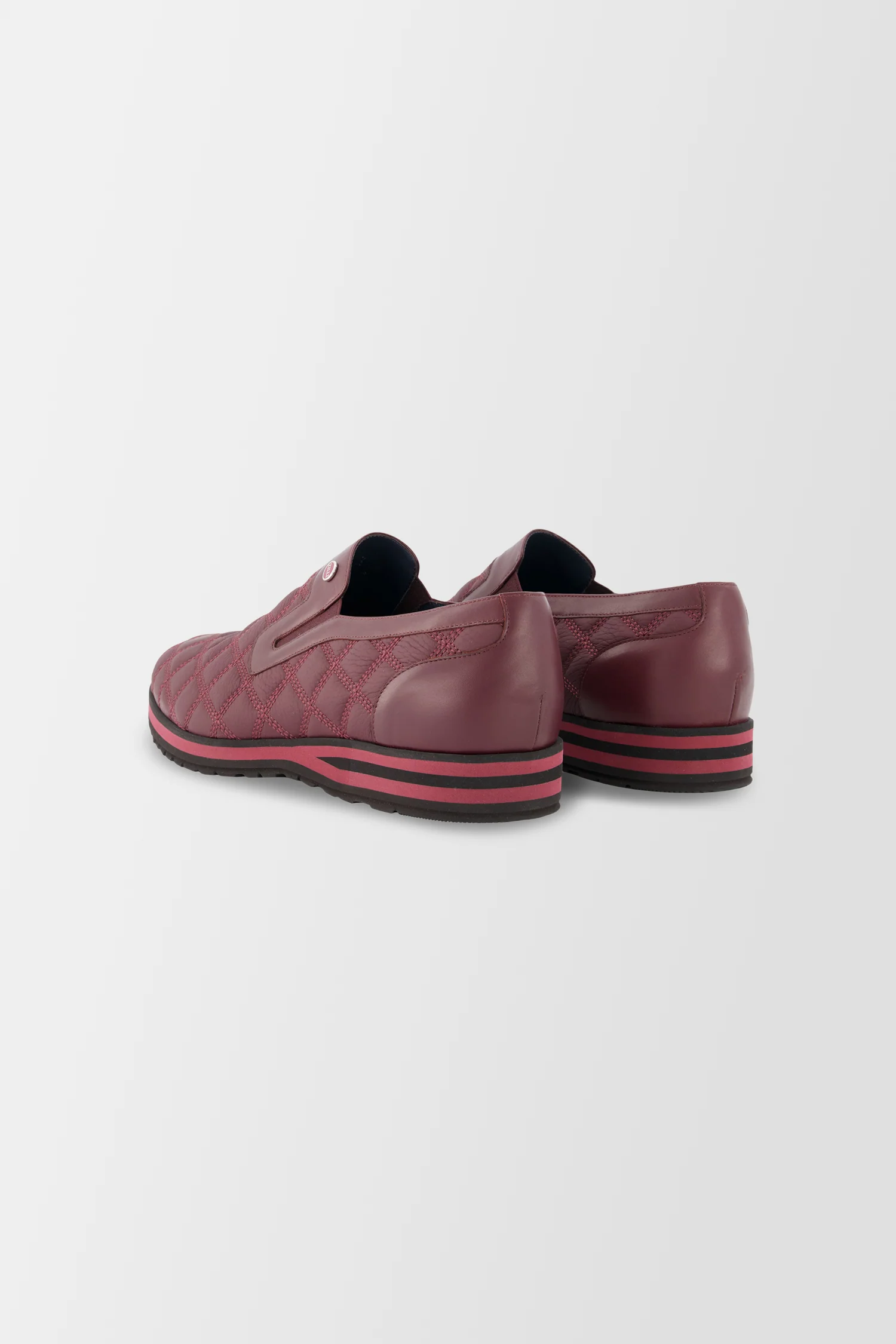 Zilli Chianti/Bordeaux Boston Matelasse Slip-Ons - Image 5
