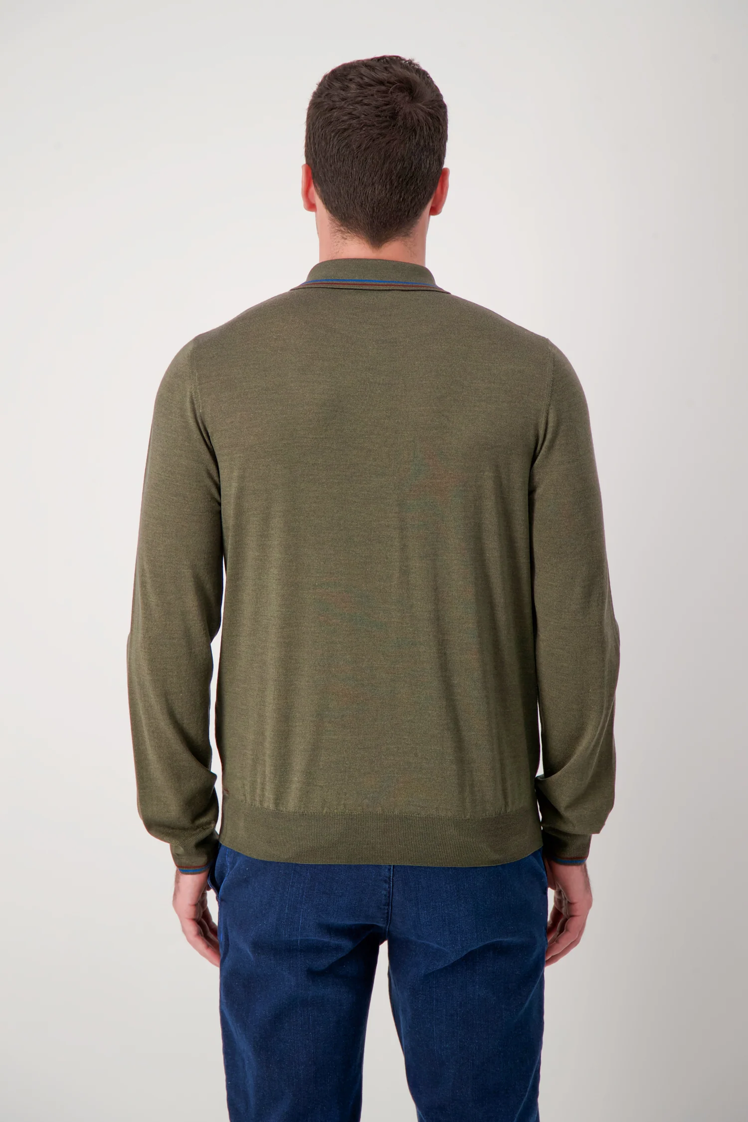 Zilli Green Long Sleeve Polo Sweater - Image 5