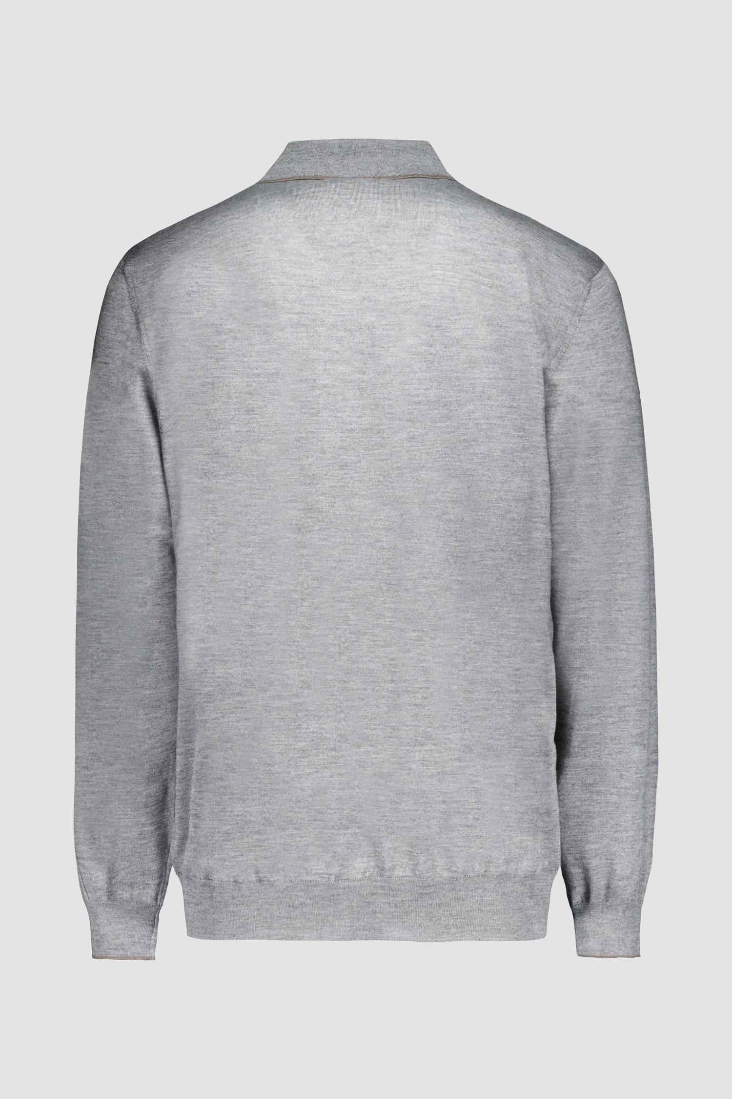 Zilli Grey Diamond Cut Zipped Polo Sweater - Image 2