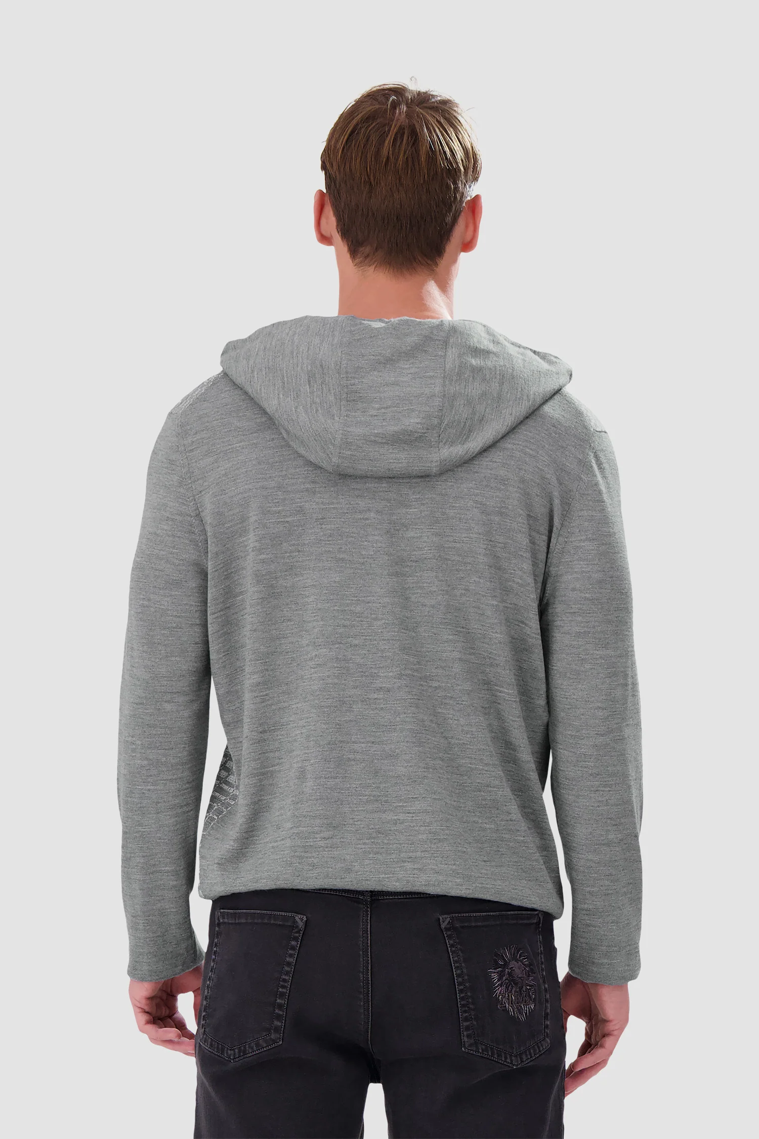 Zilli Grey Zipped Sweater with Hood - Image 5