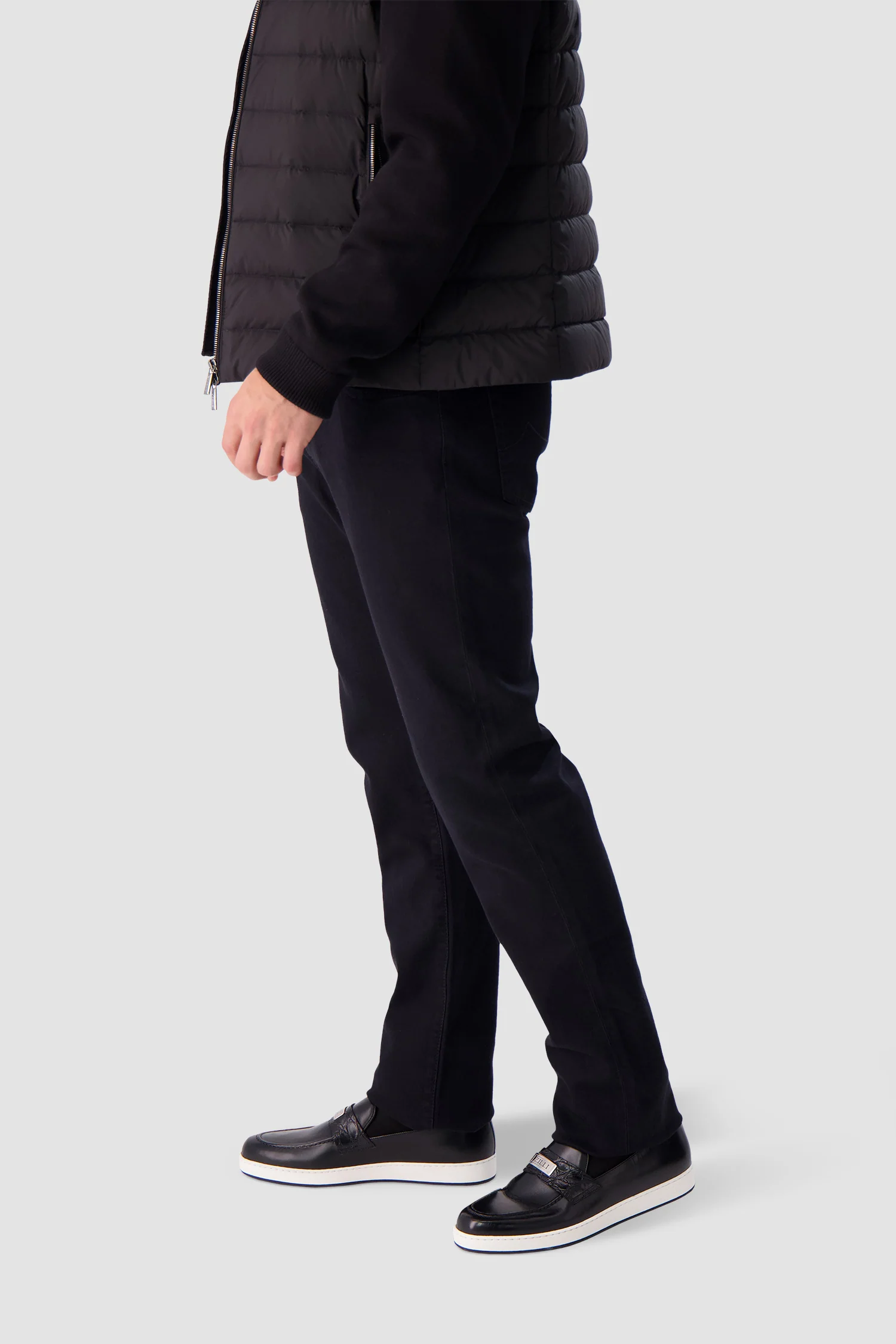 Zilli Black Metal Plate Loafers with Caiman accents - Image 9