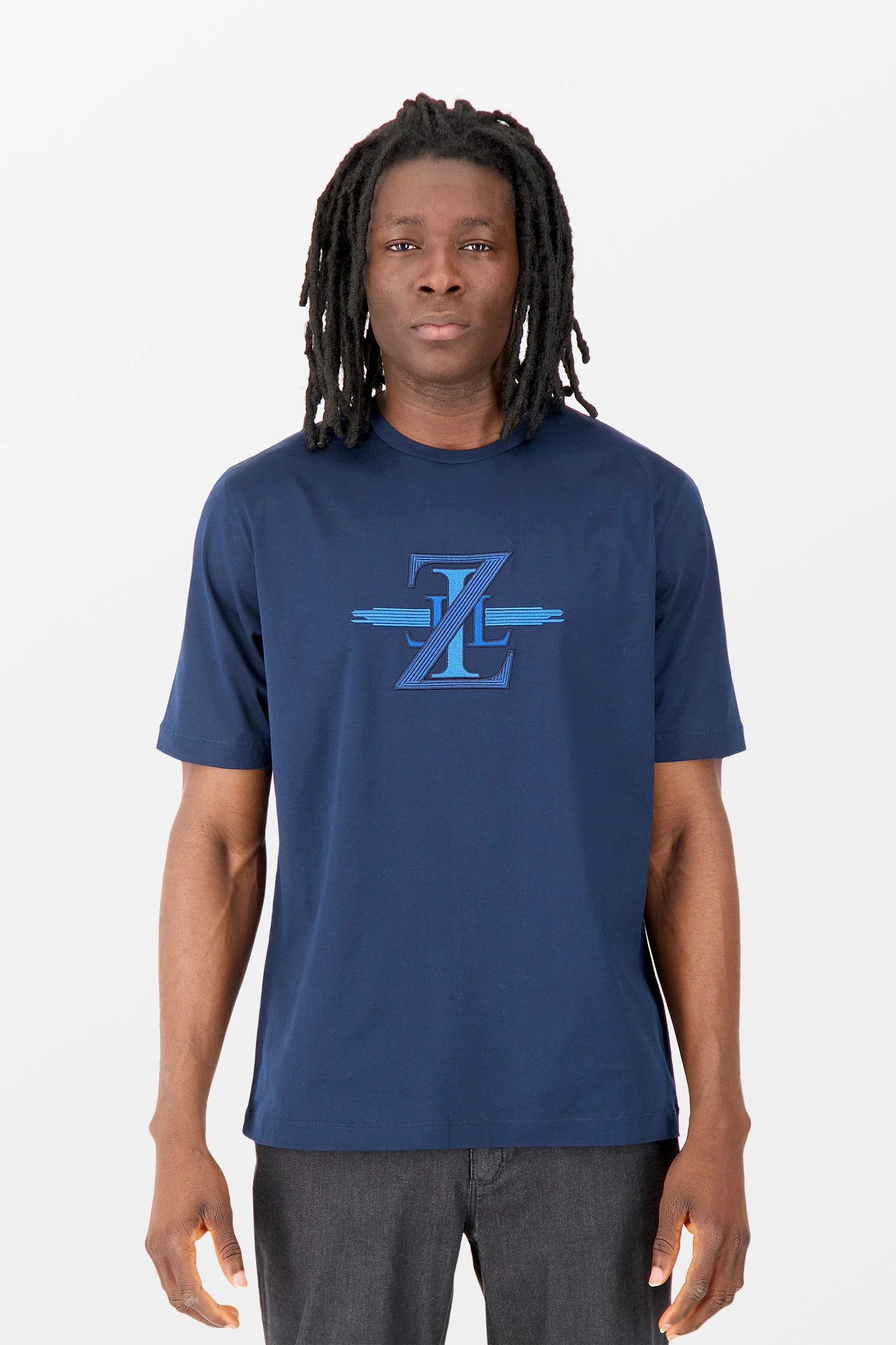 Zilli Navy Broderie Pleine T-Shirt - Image 2