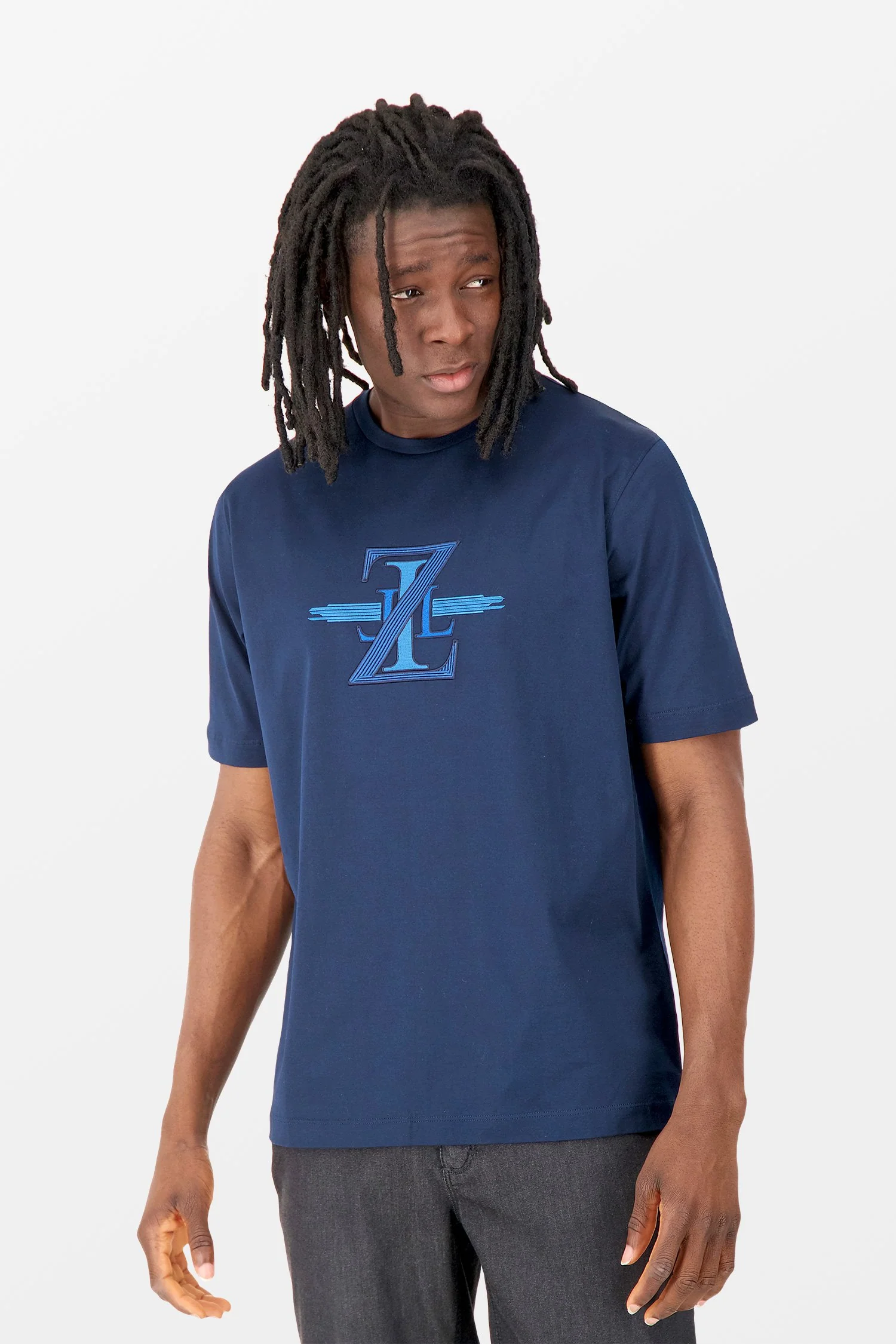 Zilli Navy Broderie Pleine T-Shirt - Image 7