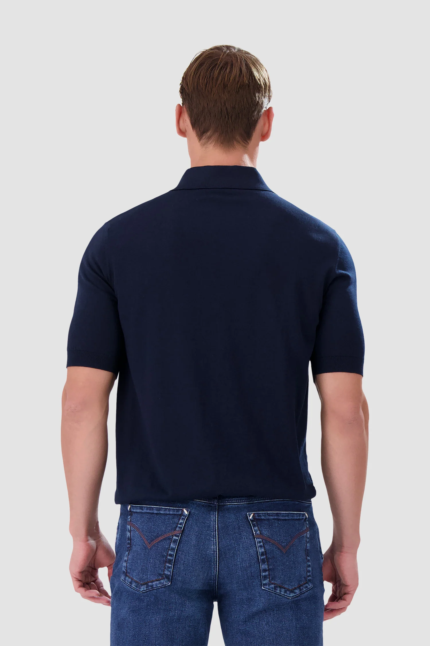 Zilli Navy Button Short Sleeves Polo - Image 5