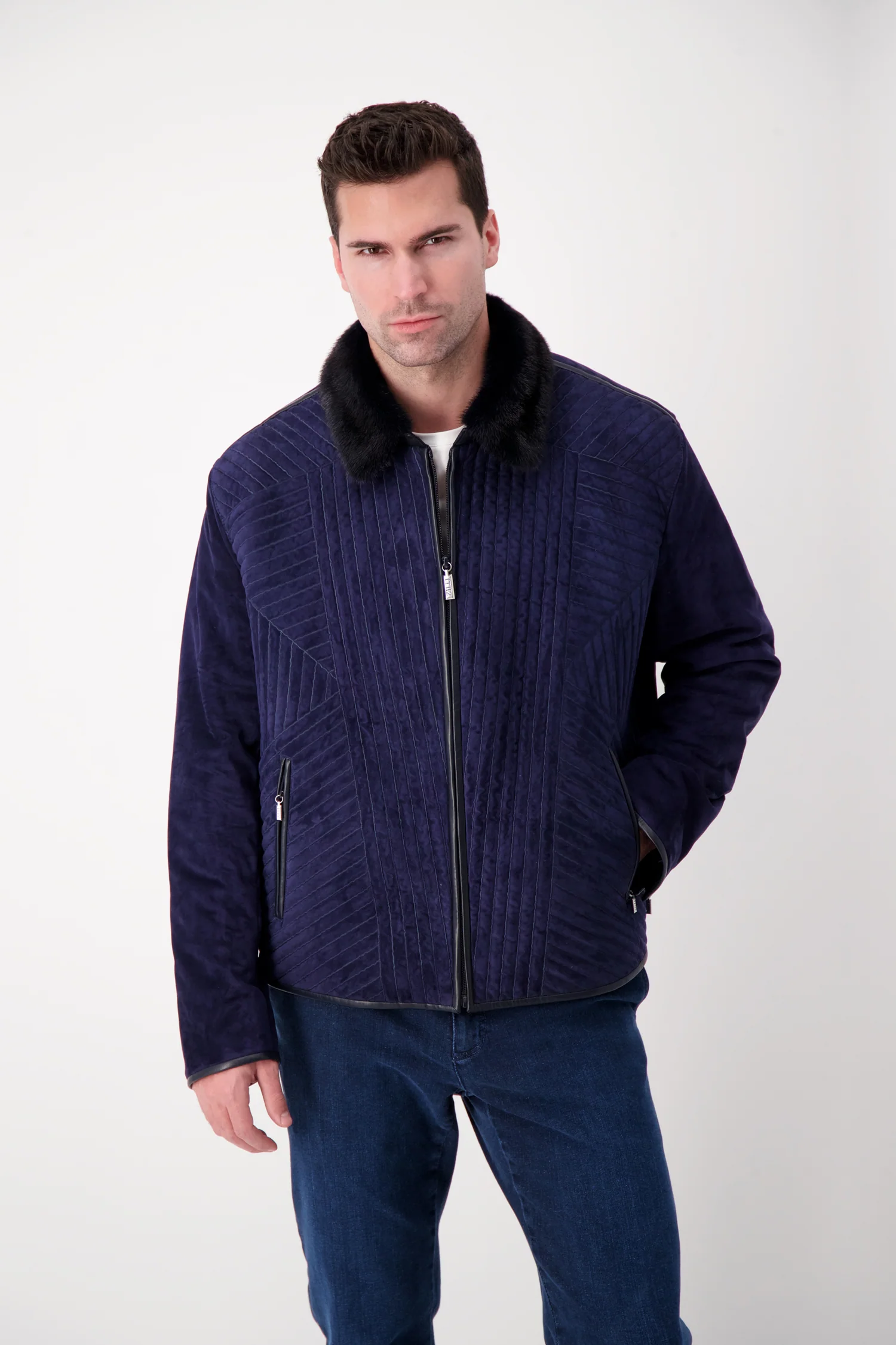 Zilli Navy Quilted Jacket - Image 4