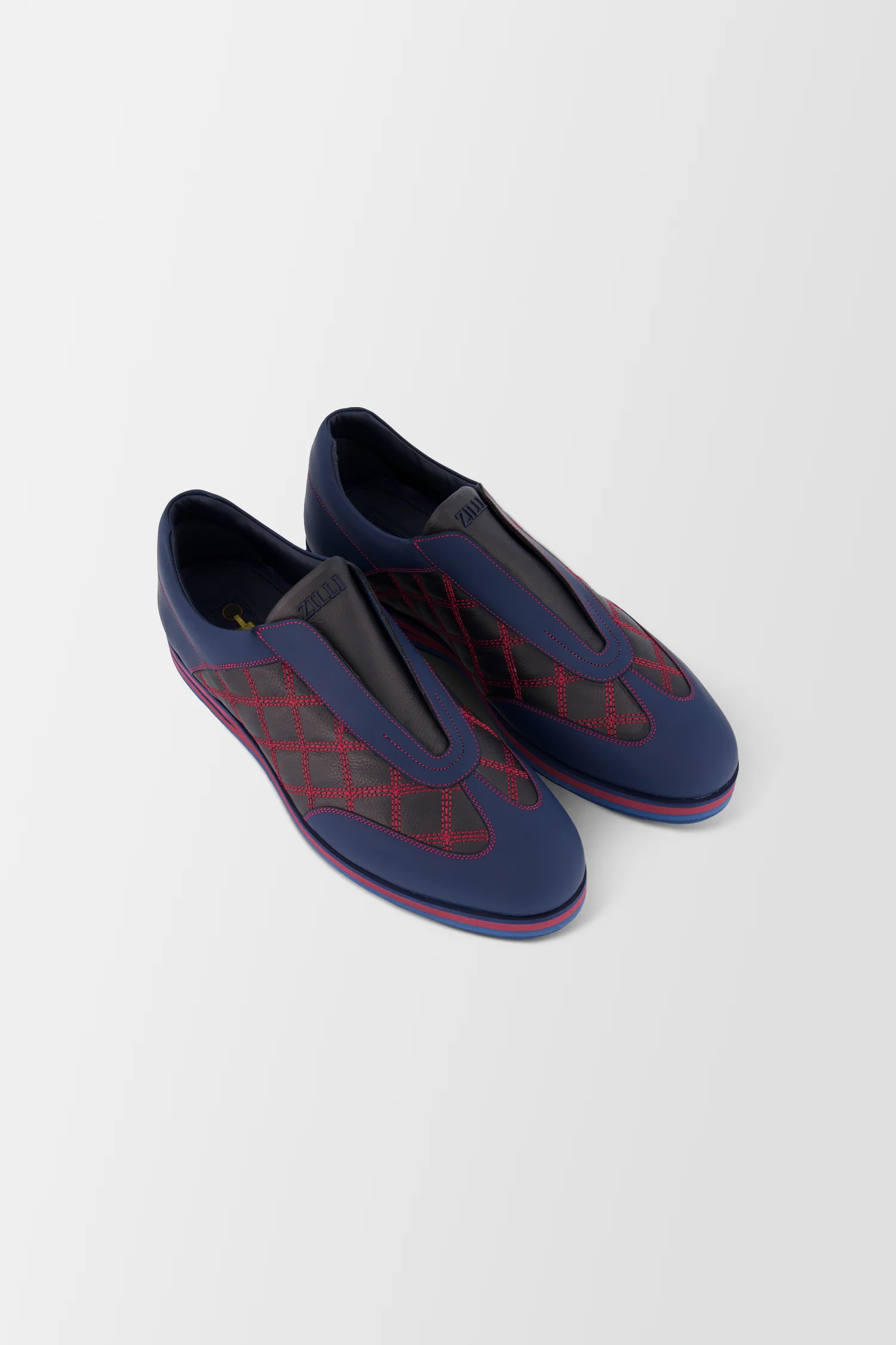 Zilli Navy/Red Imprime Pleasure Sneakers - Image 2