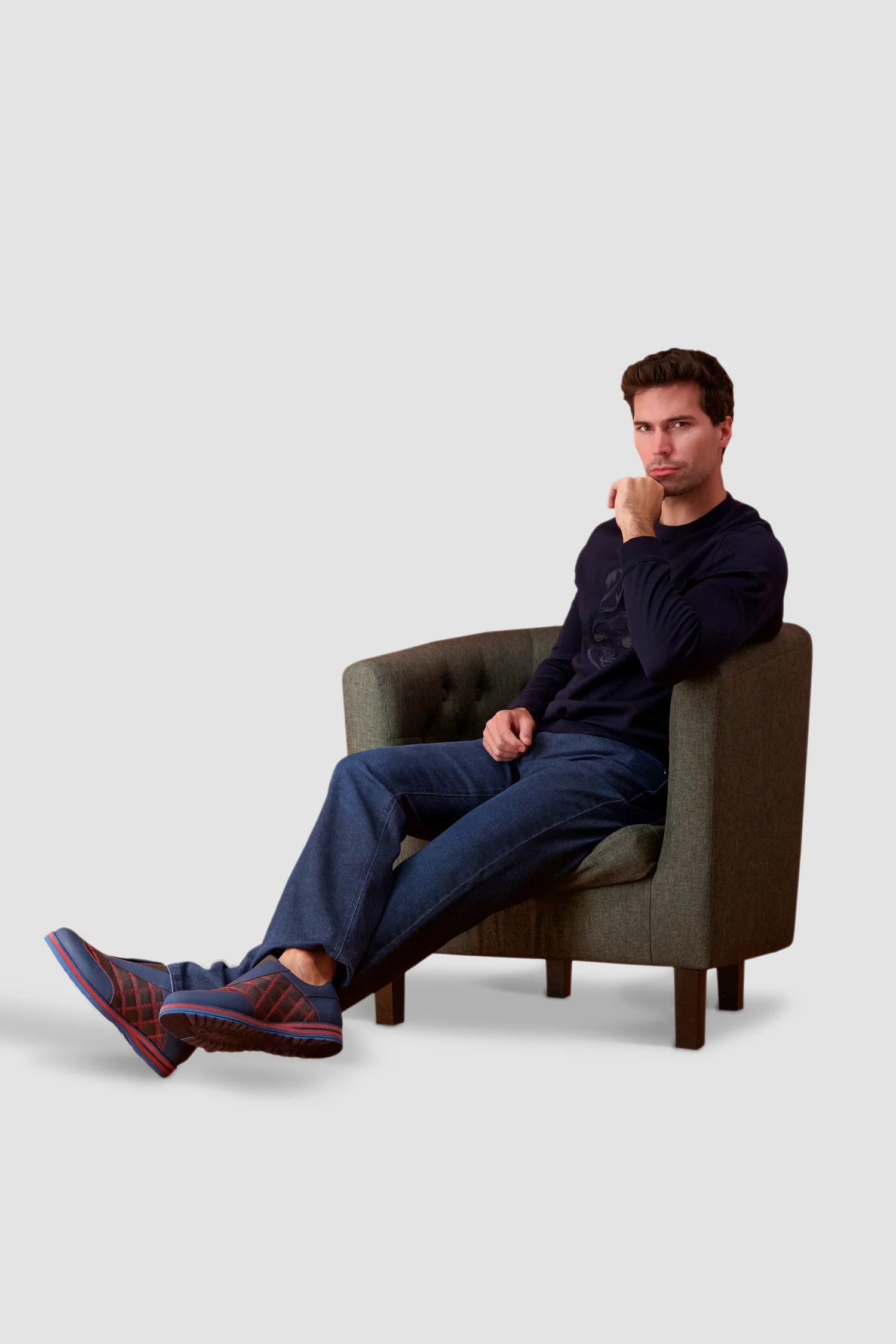Zilli Navy/Red Imprime Pleasure Sneakers - Image 3