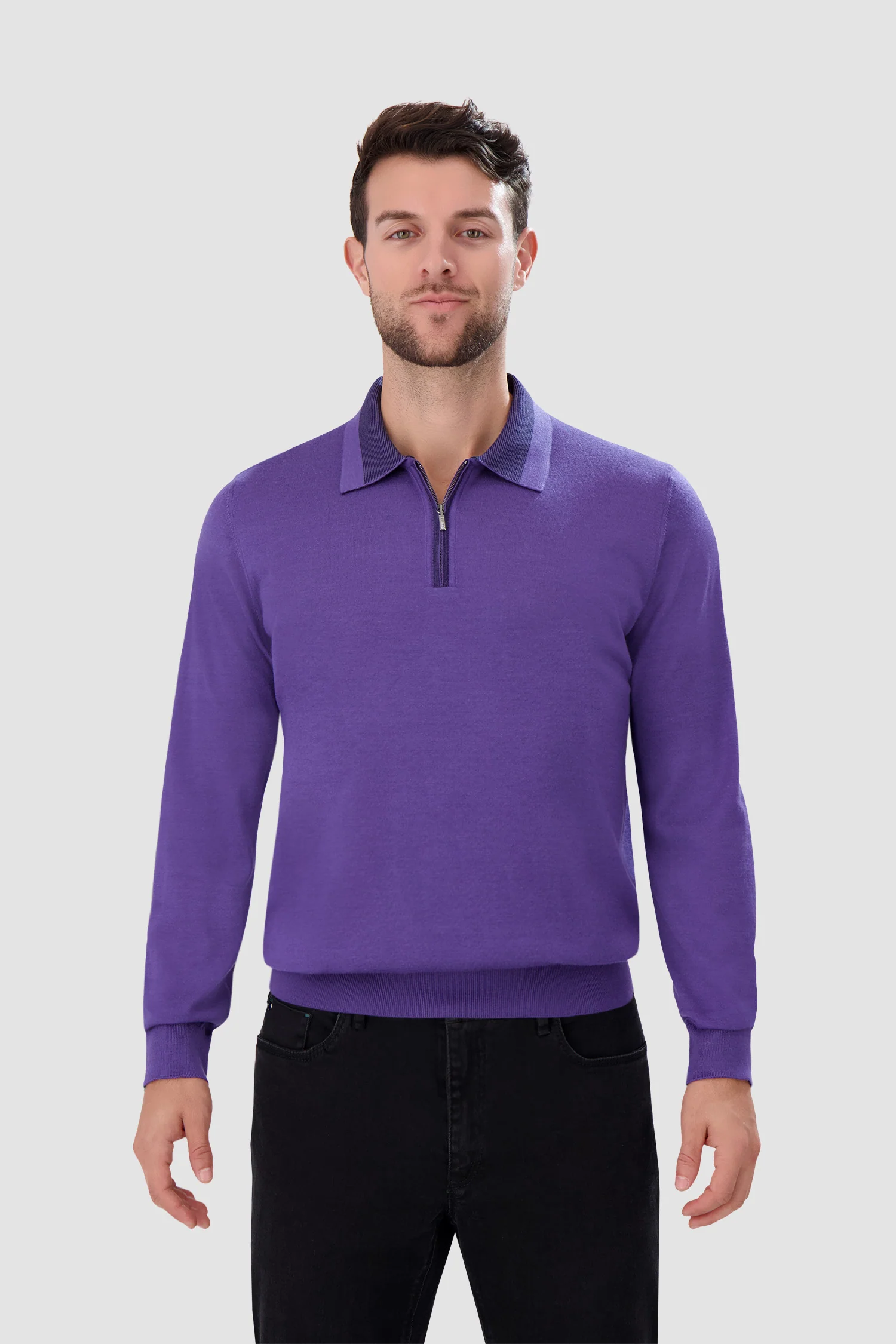 Zilli Purple Zipped Collar Sweater - Image 2