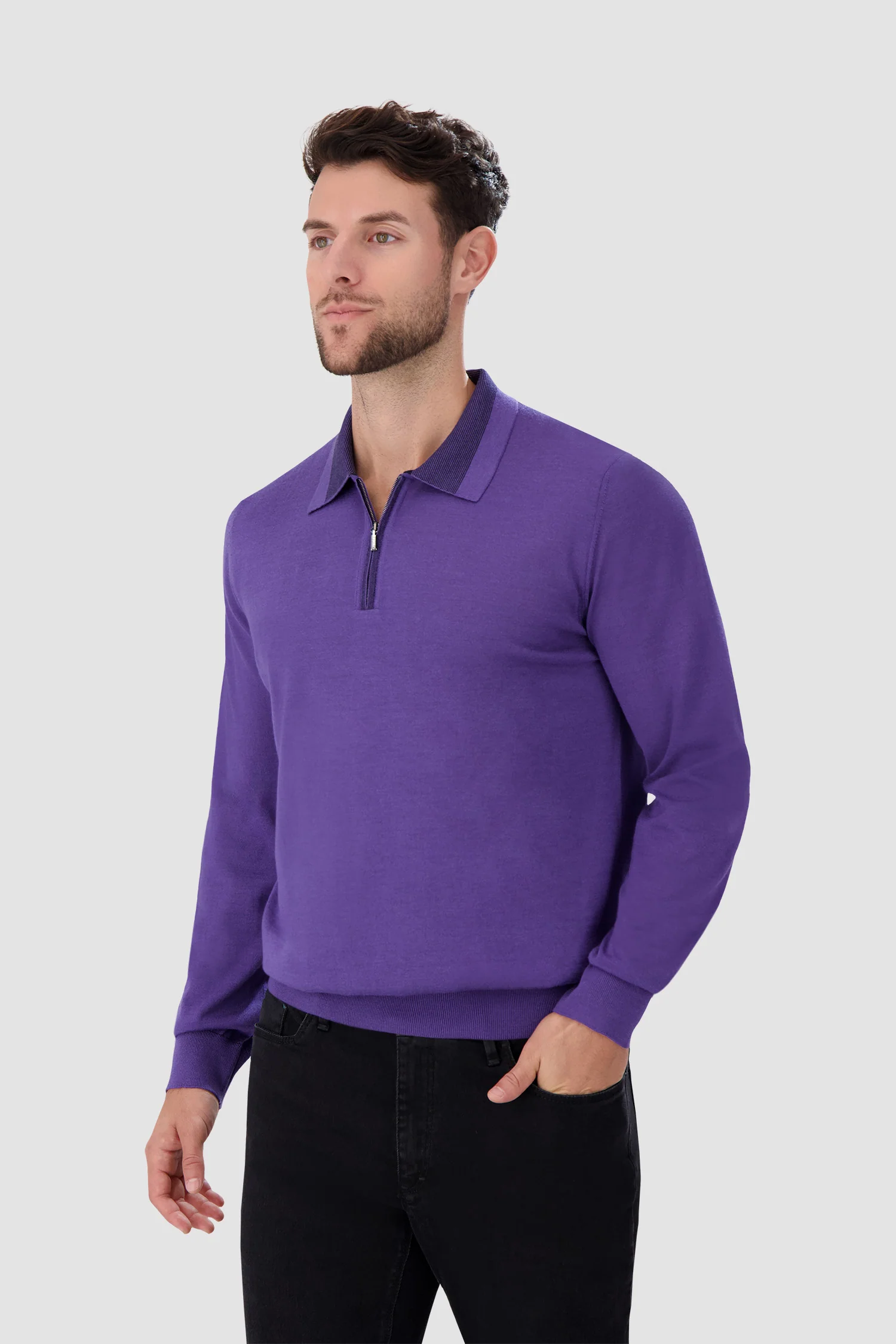 Zilli Purple Zipped Collar Sweater - Image 5